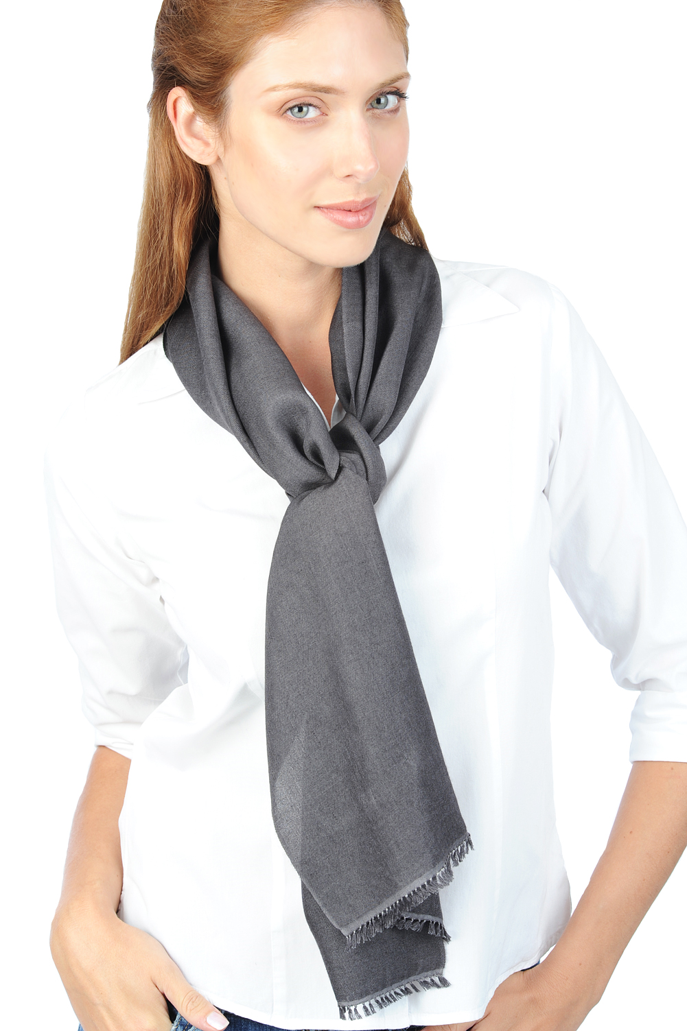 Cashmere & Seta accessori sciarpe foulard scarva carbon 170x25cm